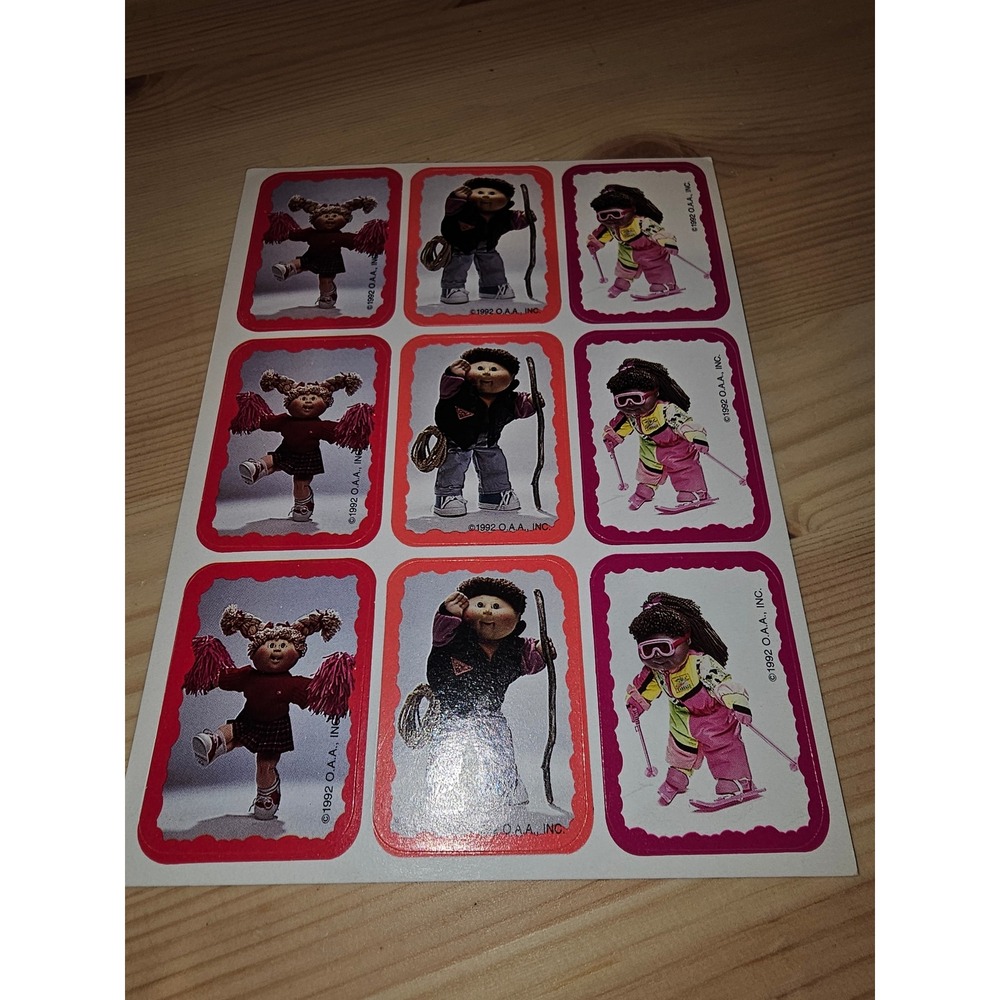 1 Sheet Vintage 1992 OAA‎ Cabbage Patch Kids Stickers